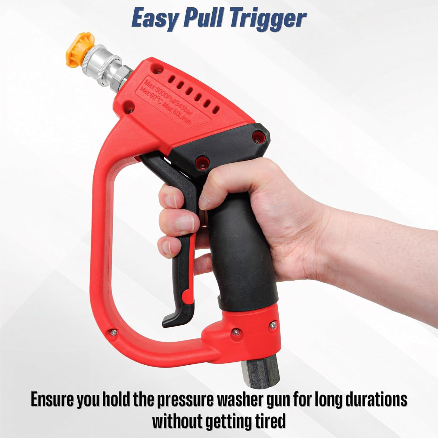 Pressure Washer Gun with 360 Swivel, Max 5000 PSI Power Washer Short Gun with 3/