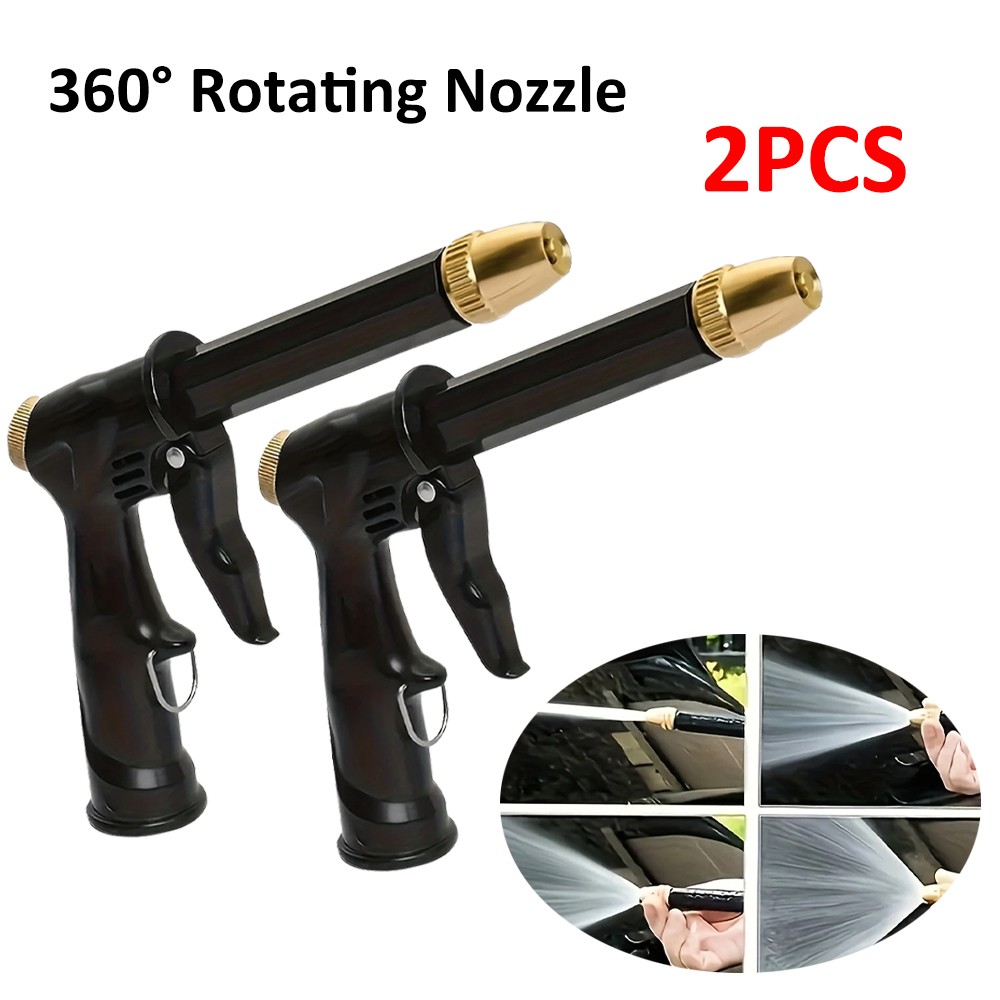 2X High Pressure Water Gun – 360° Rotating Nozzle, American Thread for Car Patio