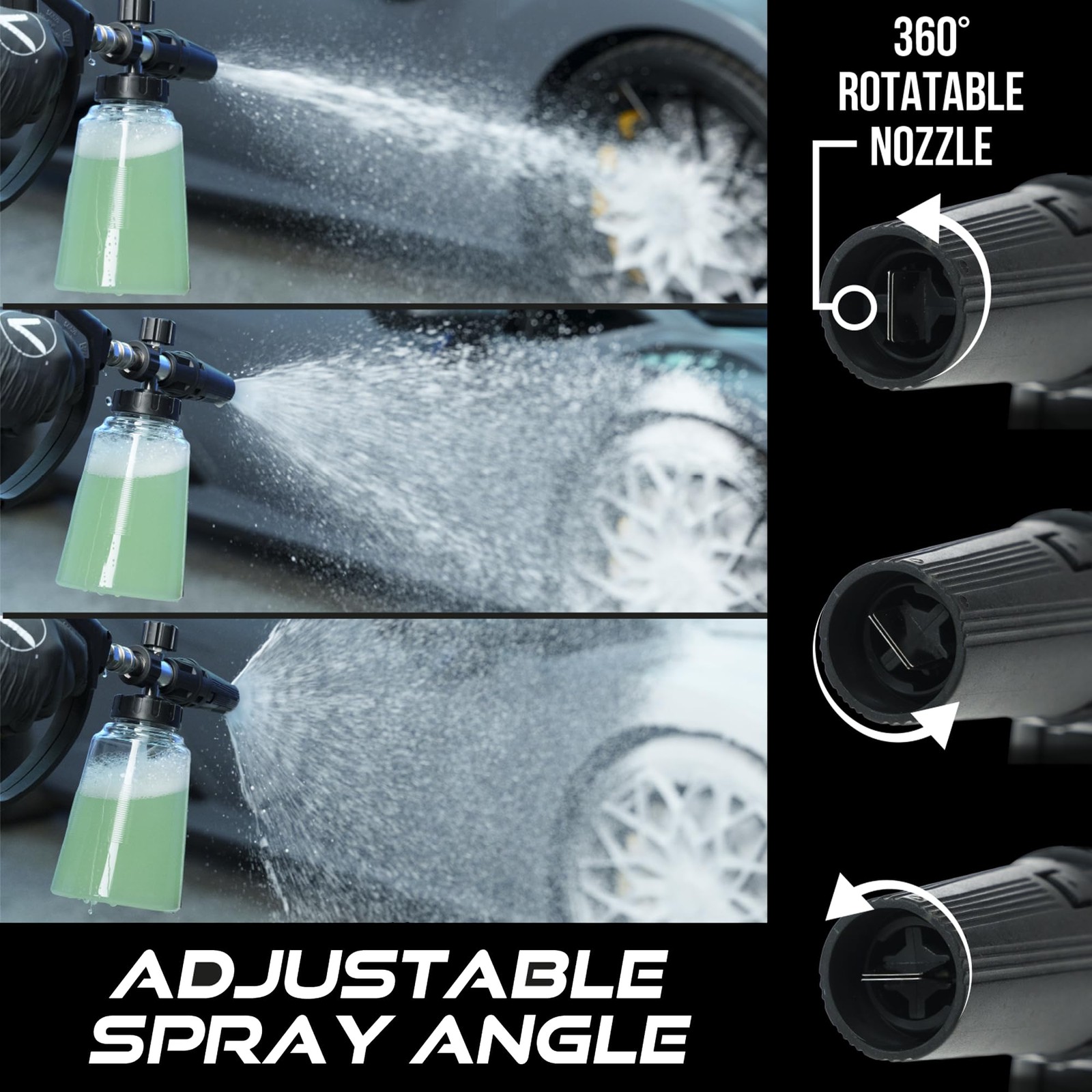 Professional Foam Cannon for Car, Adjustable Spray Nozzle, 1.1 Liter Soap Can…
