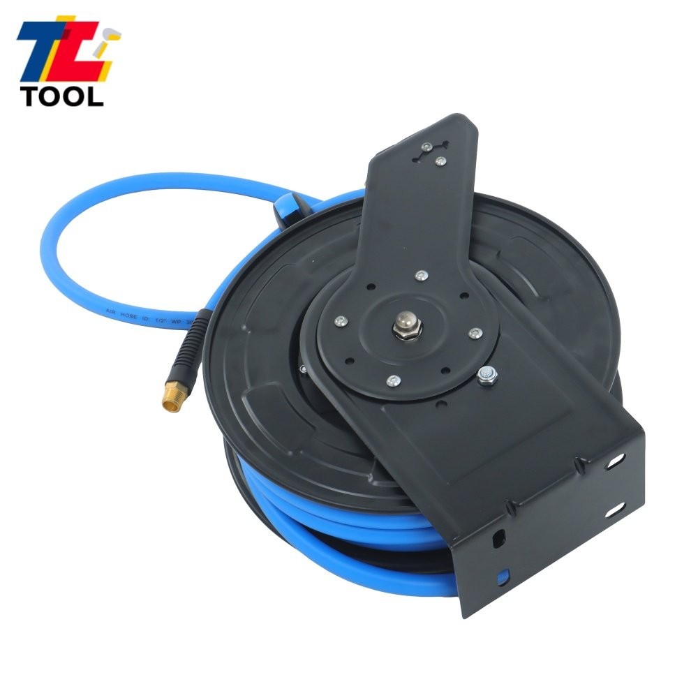 1/2in x 50ft Wall Mount Auto Rewind Retractable Reel 300PSI Flexible Hybrid Hose