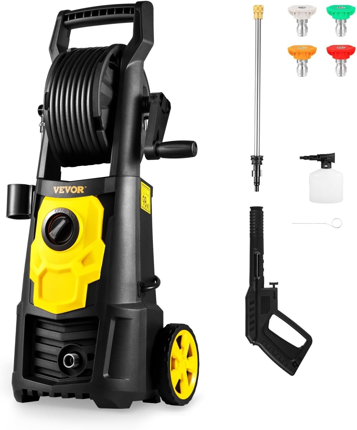 2000 PSI Electric Pressure Washer, 1.76 GPM, Portable with Foam Cannon & 5 No…