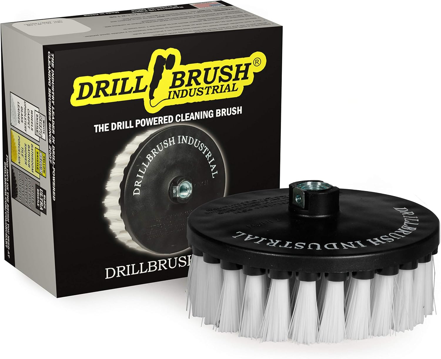 Carpet Cleaner Scrub Brush for Polisher – 7 Inch Soft White Drillbrush with 5/8