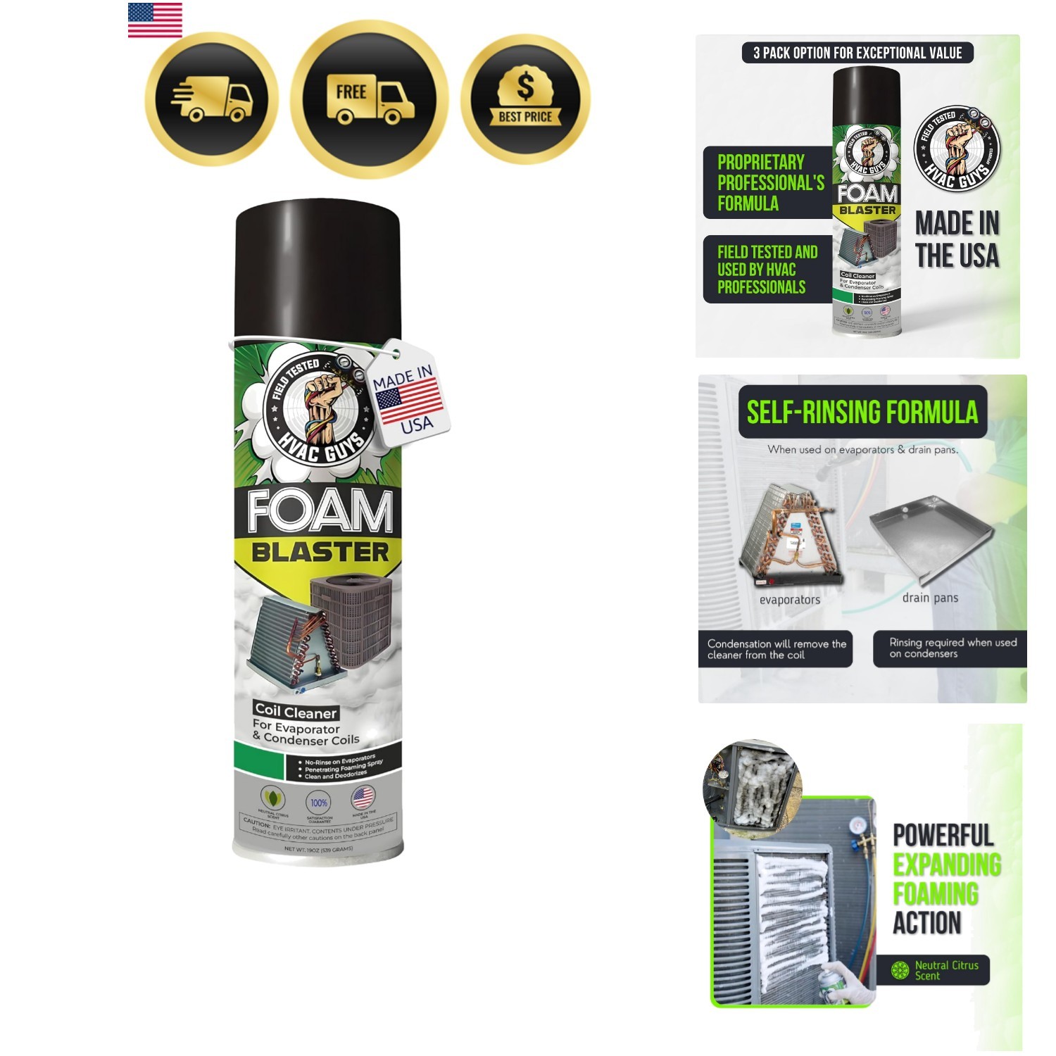 Foam Blaster AC Coil Cleaner Foam Spray | HVAC Coil Cleaner for AC Unit | Pro…