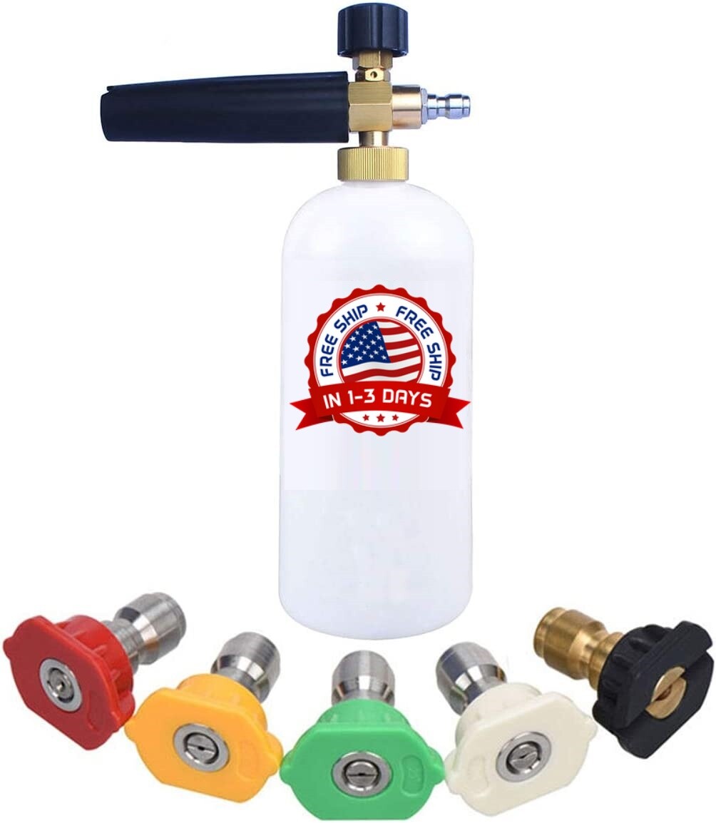 Cañón de espuma con conector rápido de 0.6 cm, 1 litro, 5 puntas Nuevo 2023