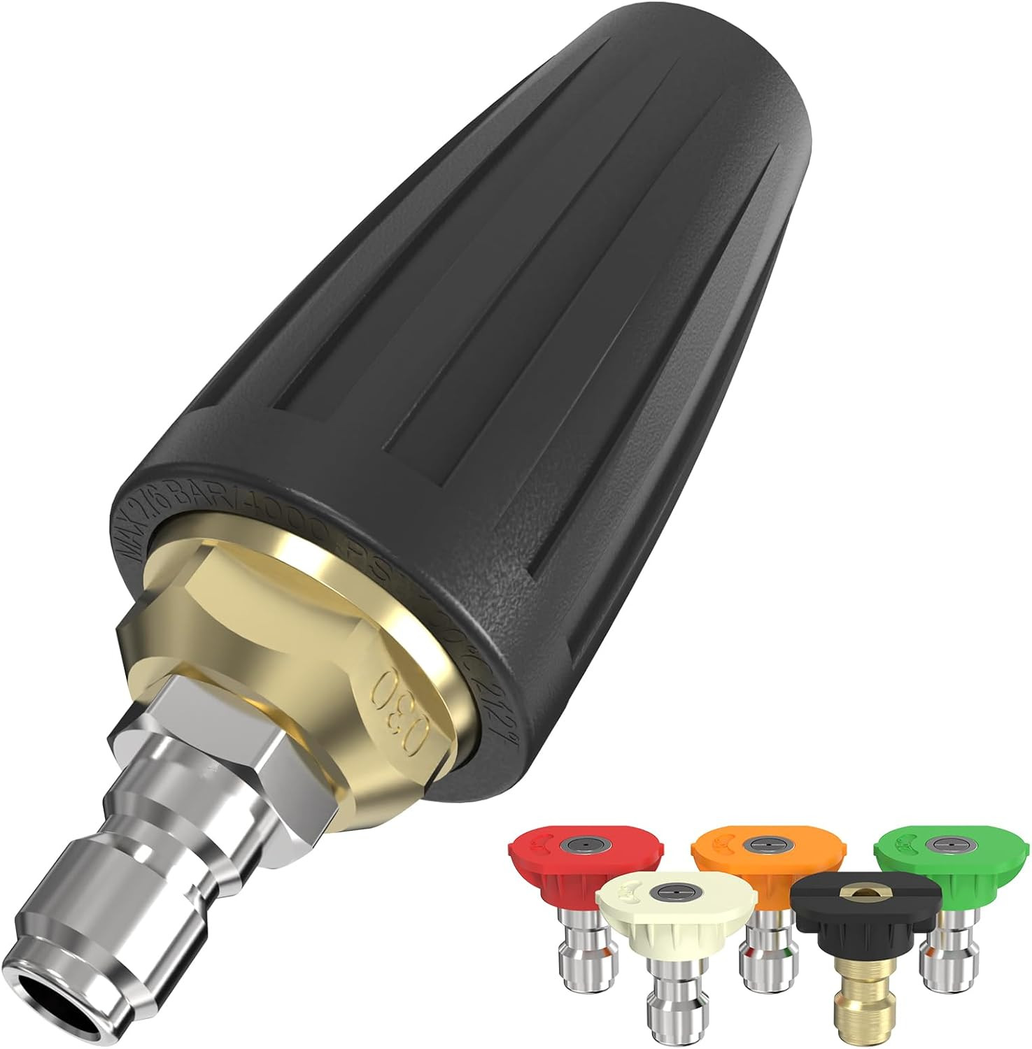 Pressure Washer Tips Turbo Nozzle, Max 4000 PSI 360°Rotating Power Washer Nozzle