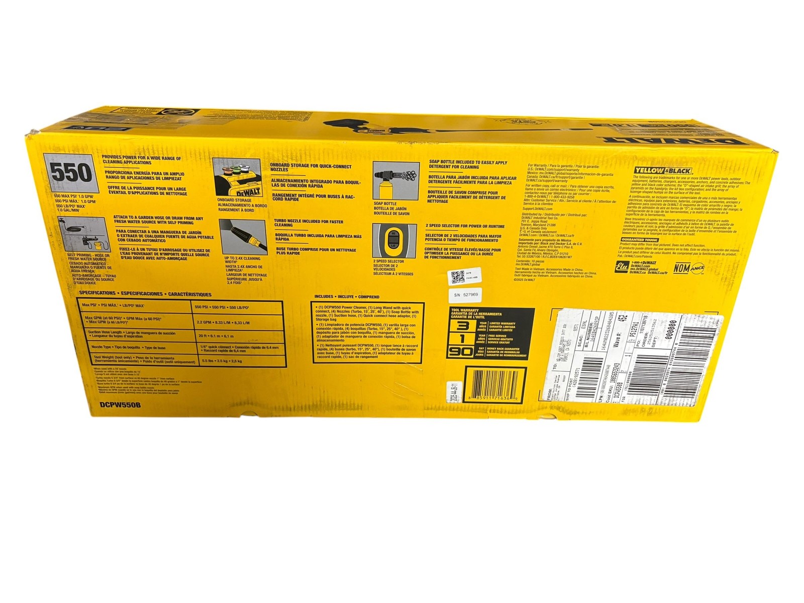 DEWALT DCPW550B 20V MAX 550 PSI Power Cleaner (Tool Only)