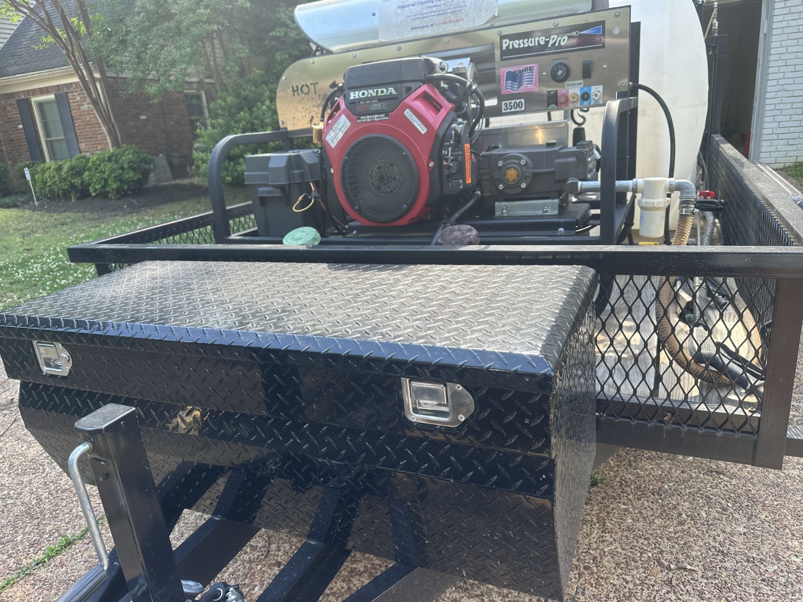 Pressure washing trailer