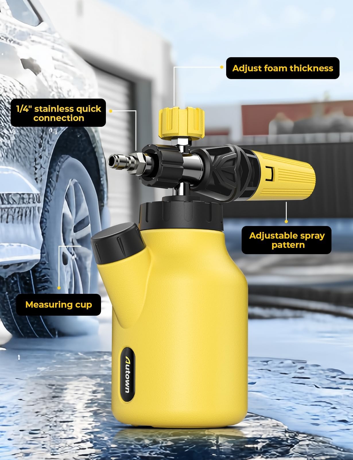 Foam Cannon for Pressure Washer – Heavy Duty Car Wash Foam Sprayer, Adjustable N