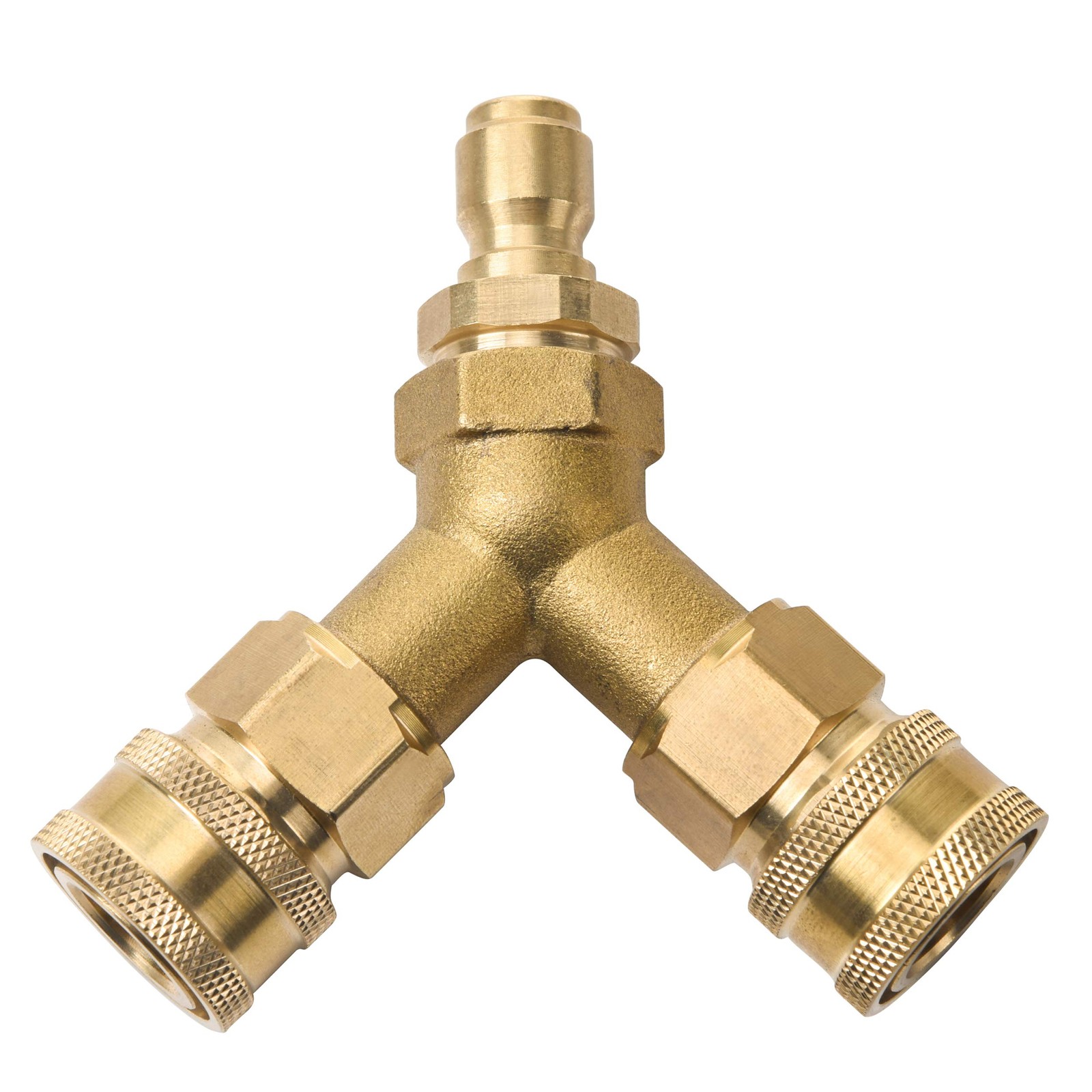 Pressure Washer Tee Splitter Coupler 3/8 Inch Fitting Two Gun Connector