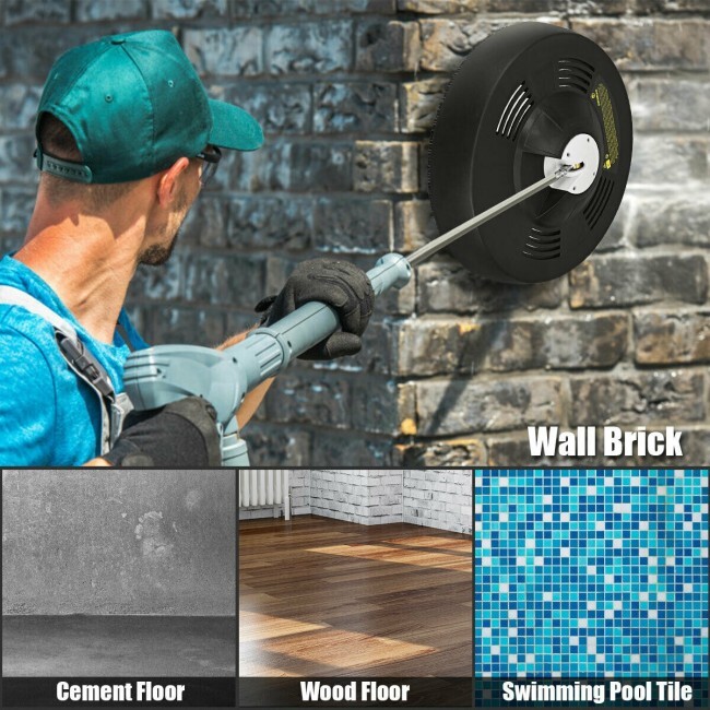 Costway Utility Surface Cleaner Pressure Washer Attachment 3000 PSI 16-Inch Head
