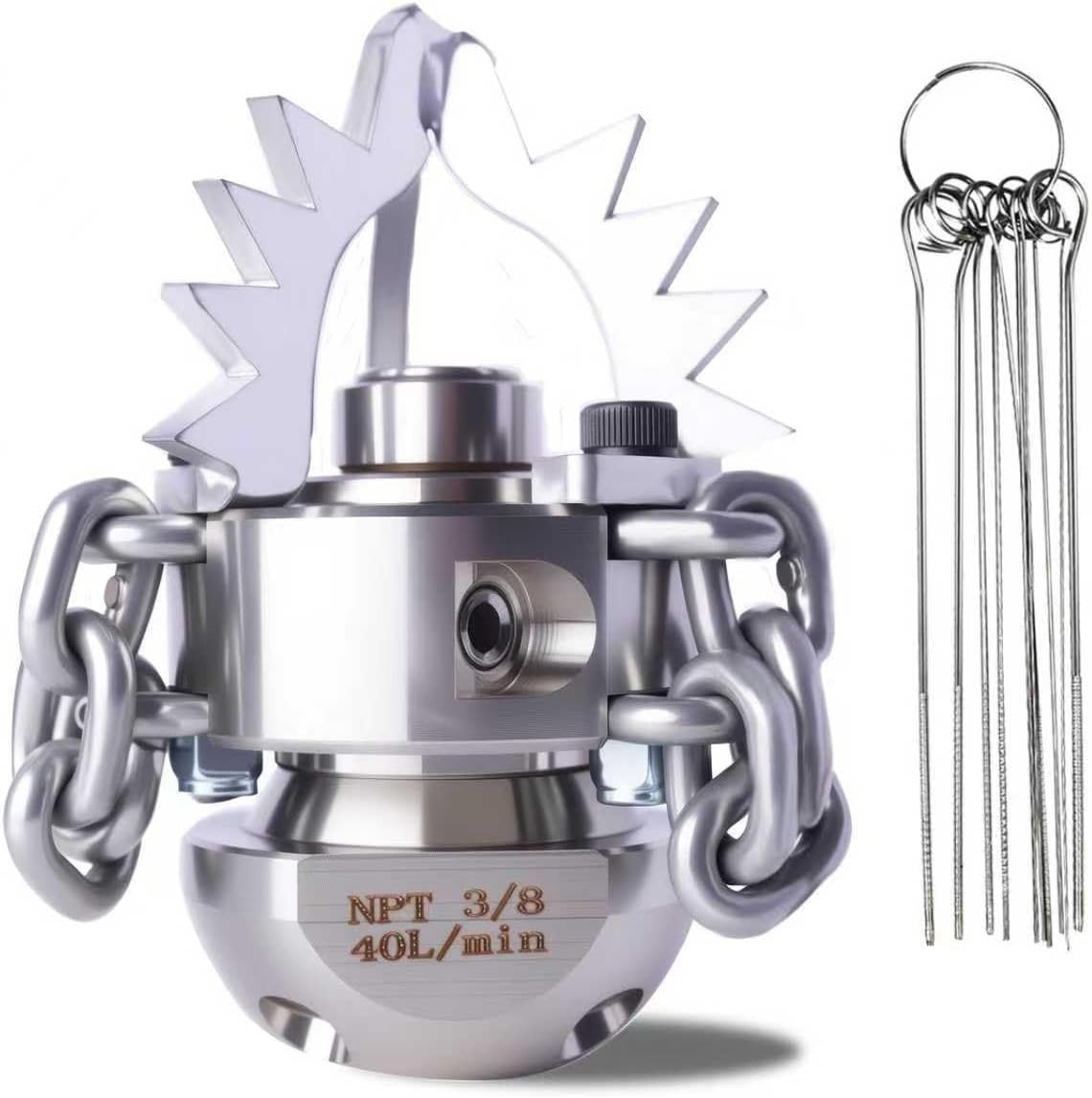 3/8 NPT Sewer Jetter Rotating Nozzle – Cutting Roots, for 2900 Psi, 40L/Min (10.