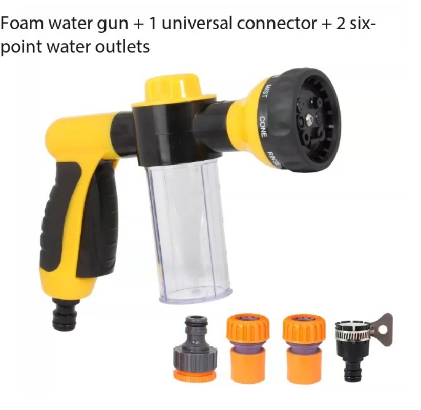 Automatic Foam Water Gun High Pressure Nozzle Jet Car Wash Hose Cleaning Tool
