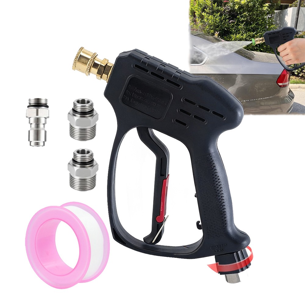 5000PSI Short High Pressure Washer Gun Car Wash w/ Swivel Water Handle 3/8″ Male