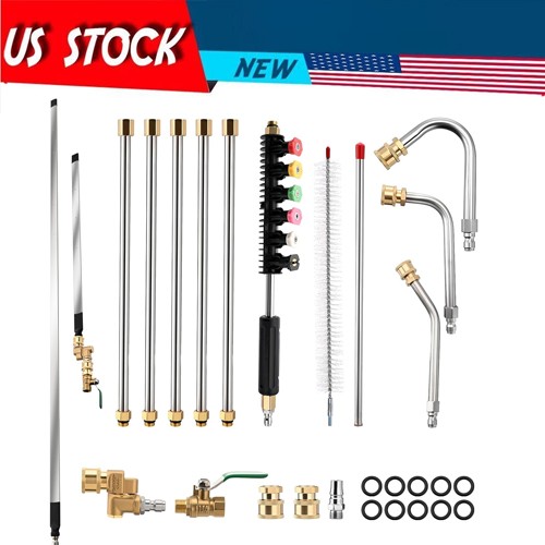 47″ &24″ Radiator Cleaning Wand Set, 97.5 Inch Pressure Washer Extension Wand wi