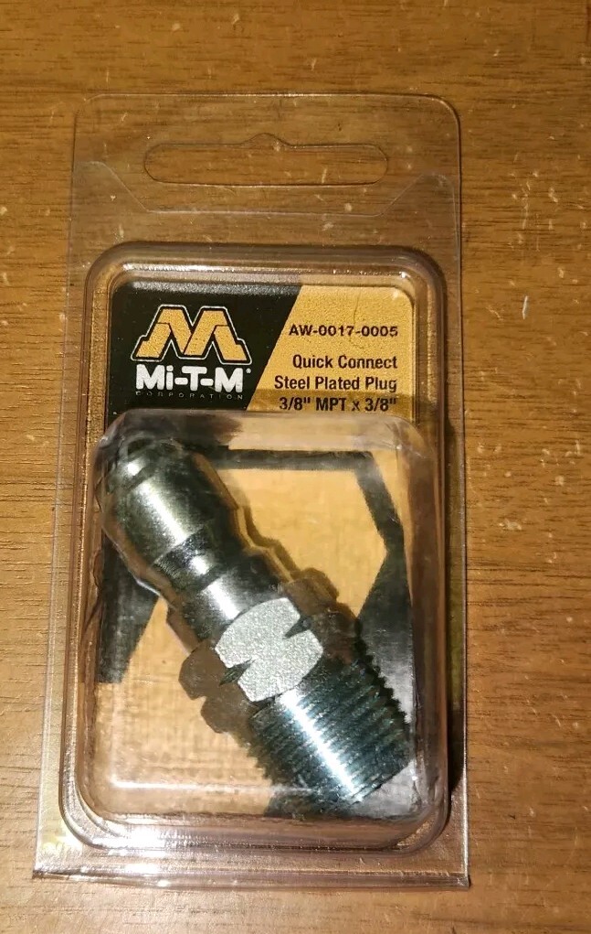 Mi-T-M AW-0017-0005 Quick Connect Plug 3/8″ M x 3/8″ MPT, Brass