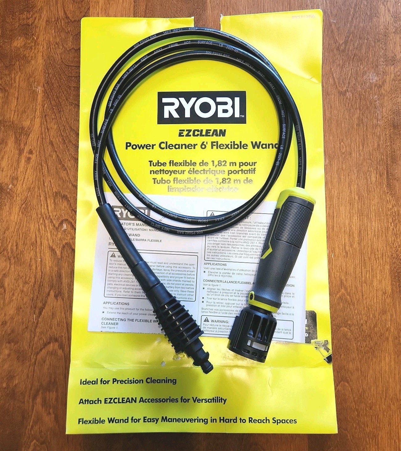 RYOBI RY3112FW EZClean Power Cleaner 6 ft. Flexible Wand