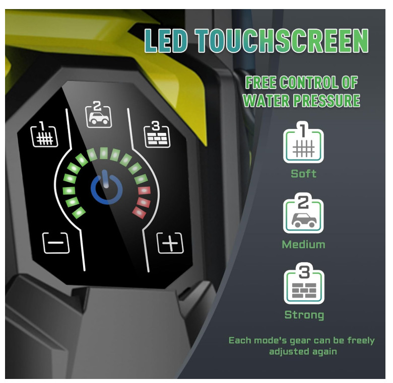 Electric Pressure Washer 5000PSI-Max 3.6GPM Power Washer Touch Screen Adjustable