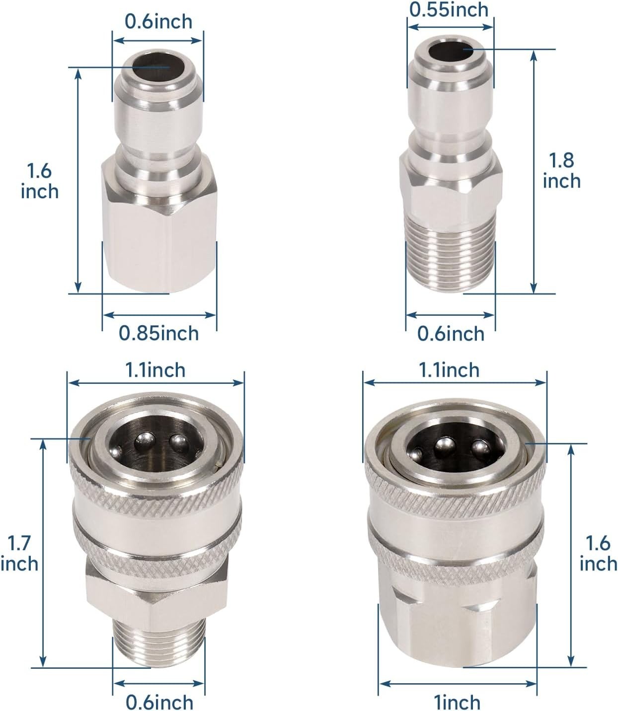 3/8” Pressure Washer Quick Connect Fittings Adapter Set for NPT Thread Kit