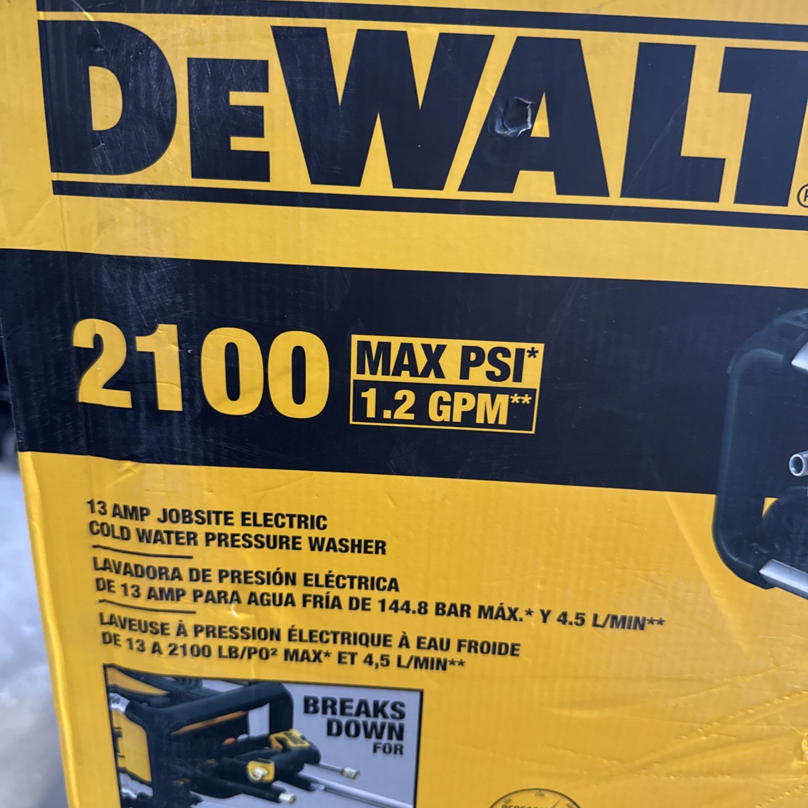 DEWALT 2100 PSI Electric Jobsite Pressure Washer (DWPW2100) New In Box