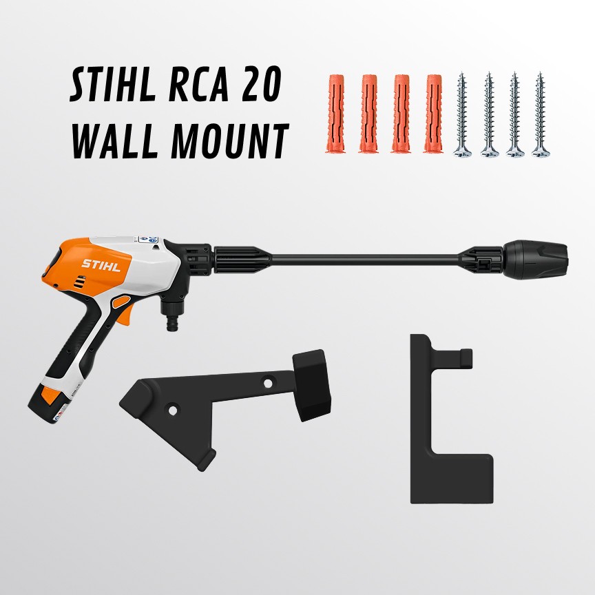 3D Printed STIHL RCA20 Pressure Washer Wall Mount with Hose Holder
