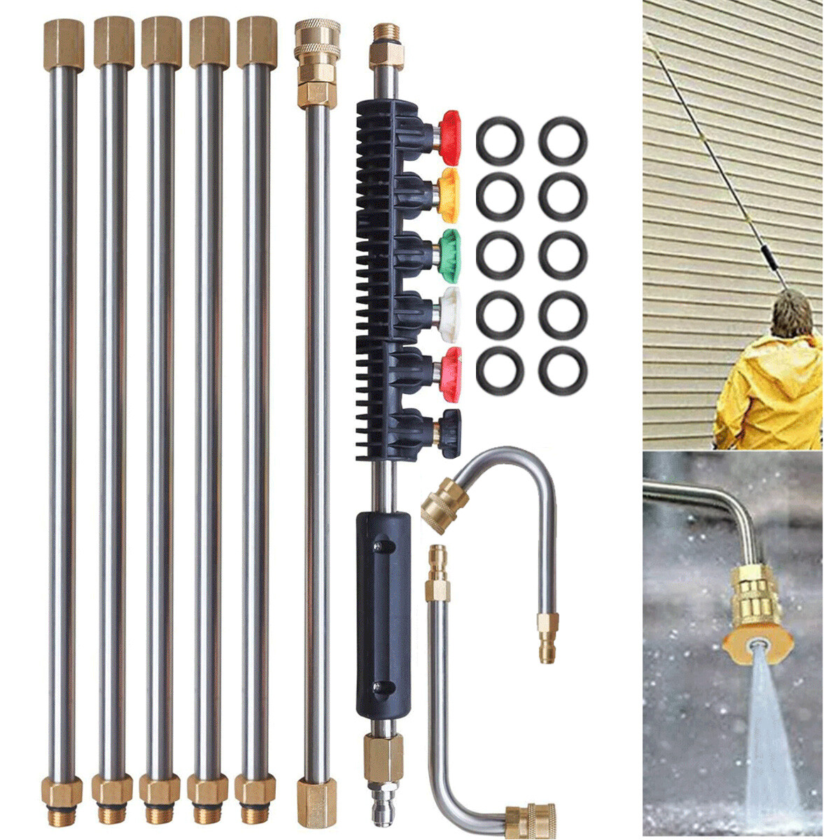 120 inch Pressure Washer Extension Wand, Replaceable Upgraded Power Washer Lance