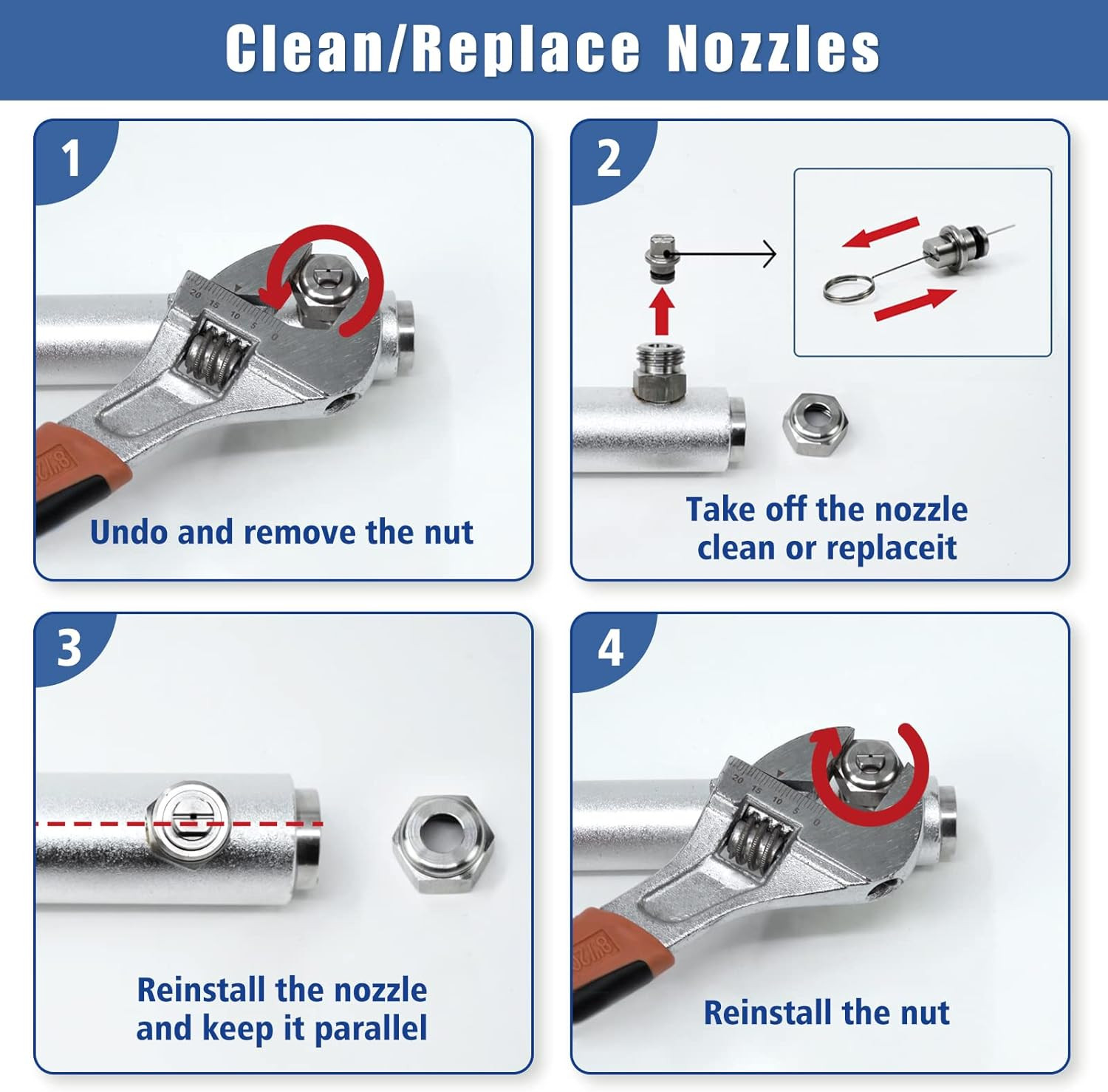 14″ Pressure Washer Surface Cleaner with 3 Spray Nozzles, 4000 PSI