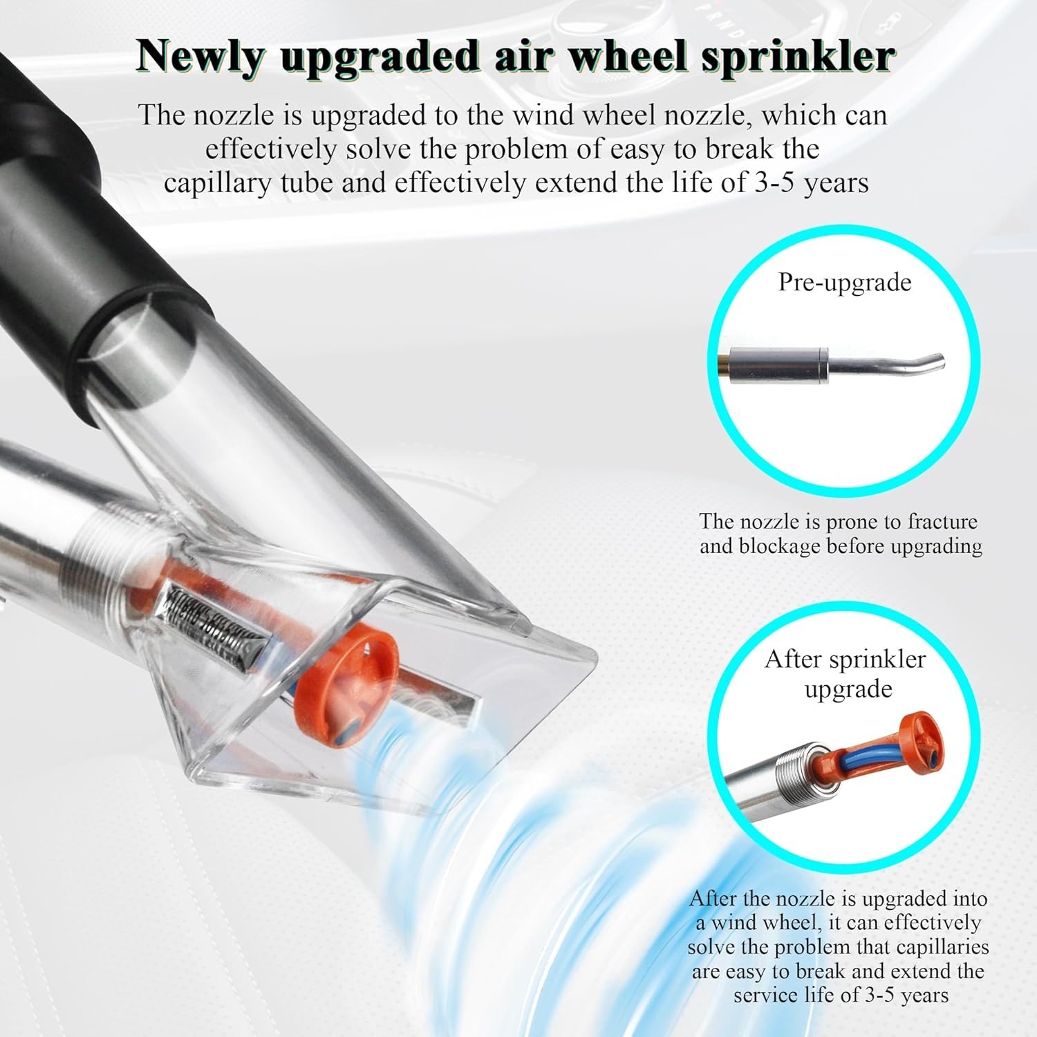 2-in-1 Car Interior Detailing Air Blow & Vacuum Gun Adjustable Airflow NozzlePro