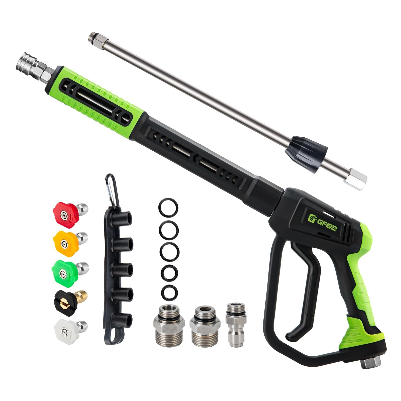 Swivel Pressure Washer Gun with Extension Wand 3/8 Quick Connect M22 Fittings