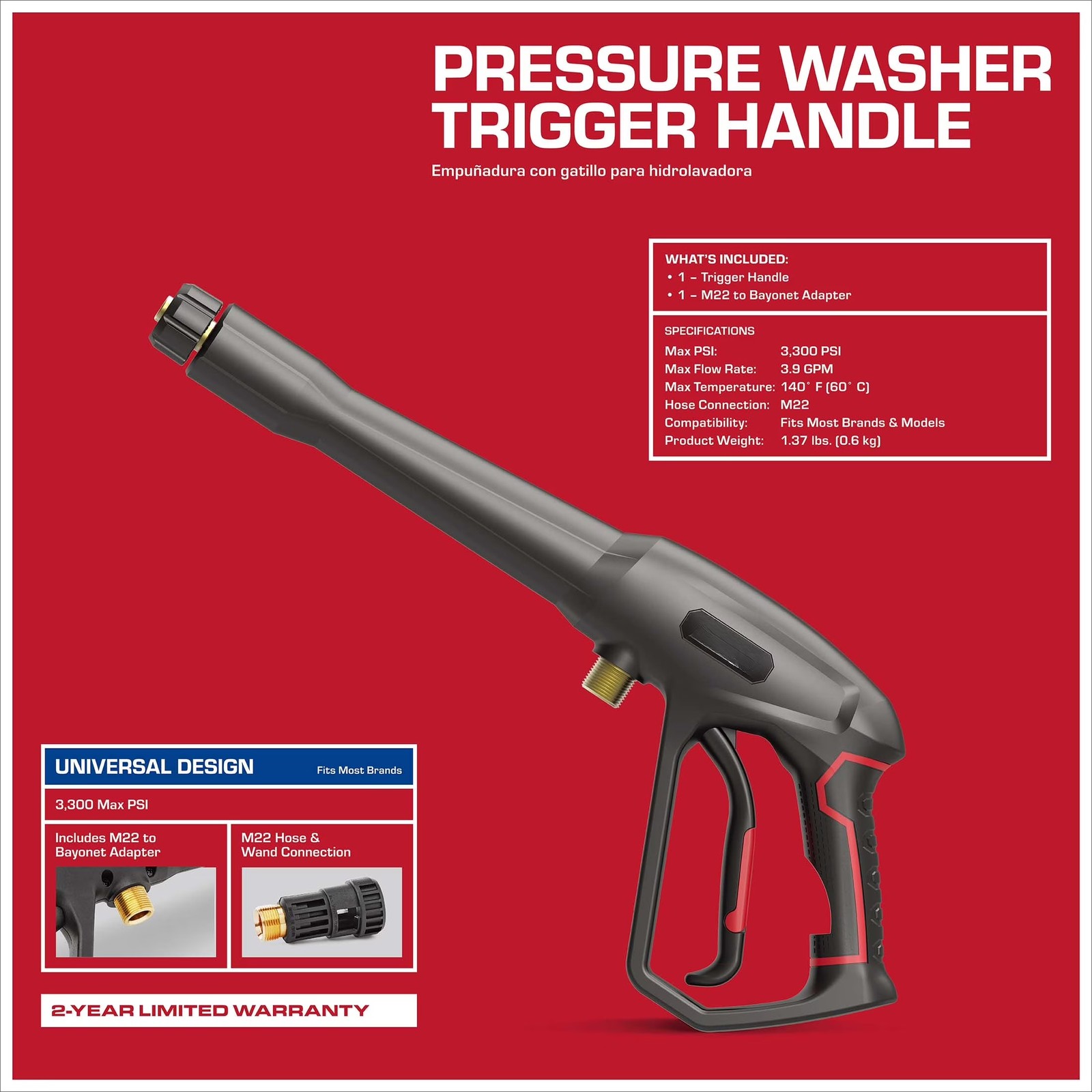 Universal Pressure Washer Trigger Handle Replacement for Gas and Electric