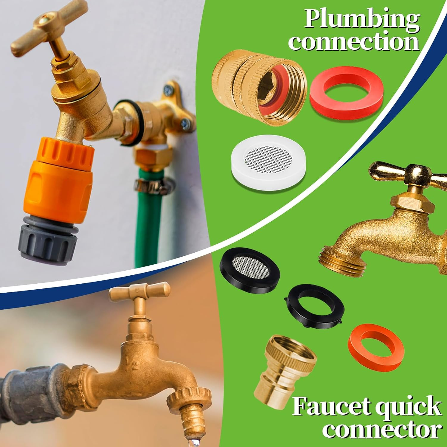 258 Pcs 2-In-1 Spigot Washer & Hose Gasket Kit for Assorted Outdoor Faucet Garde