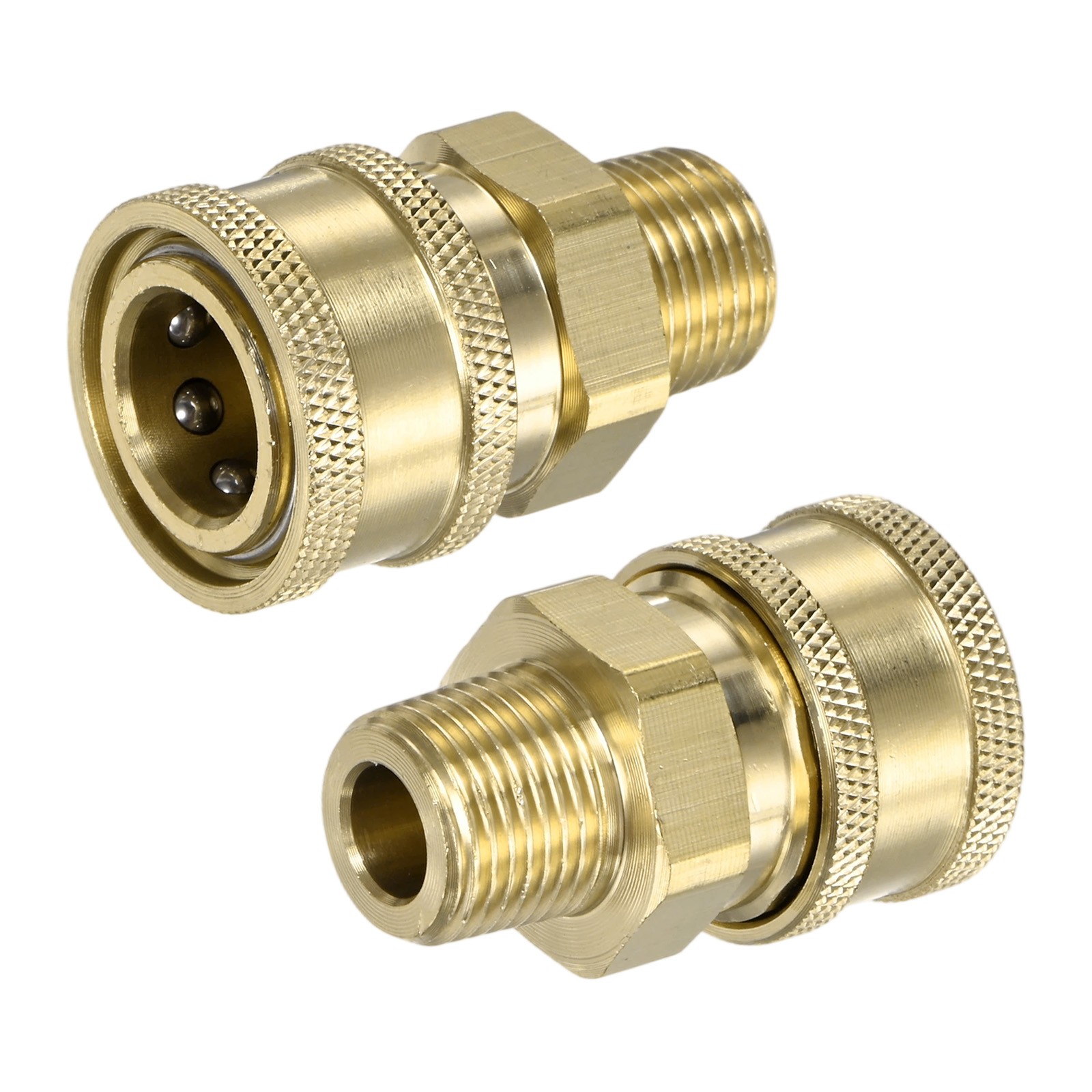 2-Pack Brass 3/8 Inch Female NPT Outer Thread Pressure Washer Coupler