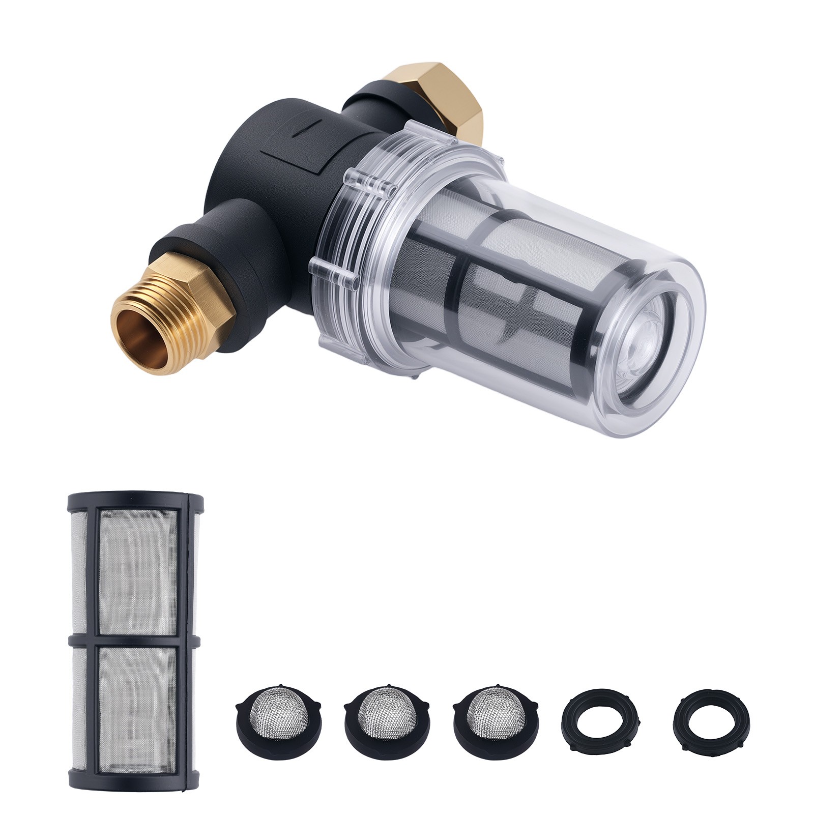 Garden Hose Inline Water Filter with 40/100 Mesh Screen for Pressure Washer
