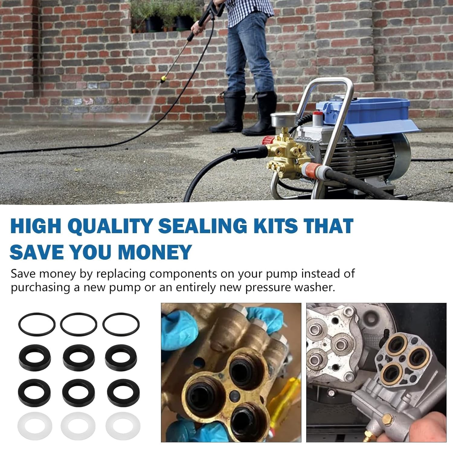 7106627 Pressure Washer Pumps Water Seal Kit Replacement for Simpson Cleaning, H