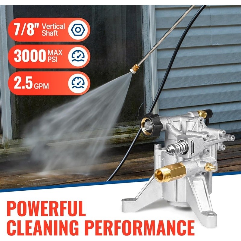Vertical Pressure Washer Pump 3000 PSI 2.5 GPM Easy Start Adjustable Unloader US