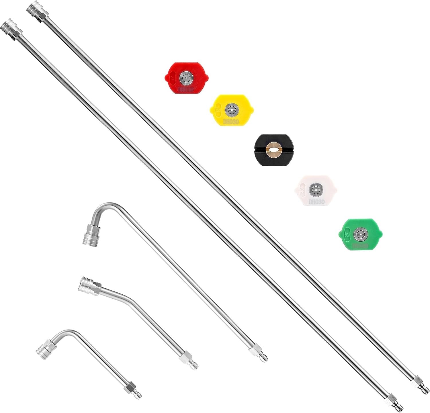 Versatile 120″ Extension Wand with 5 Nozzle Tips for Complete Cleaning Solutions