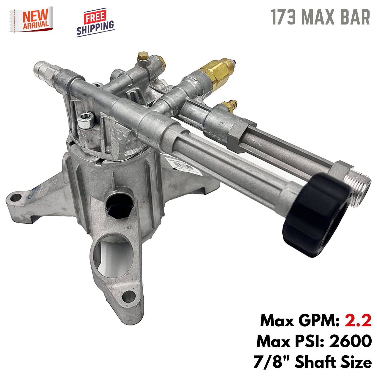 Pressure Washer Pump 2600PSI 7/8″ Vertical Shaft for Briggs & Stratton Craftsman