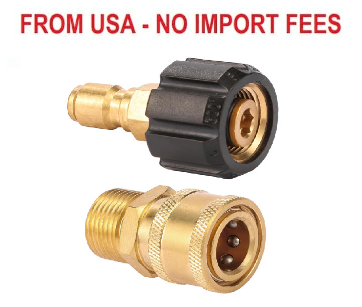 Pressure Washer Quick Connect Fittings, Quick Connect Kit M22 14mm to 3/8 Inch,