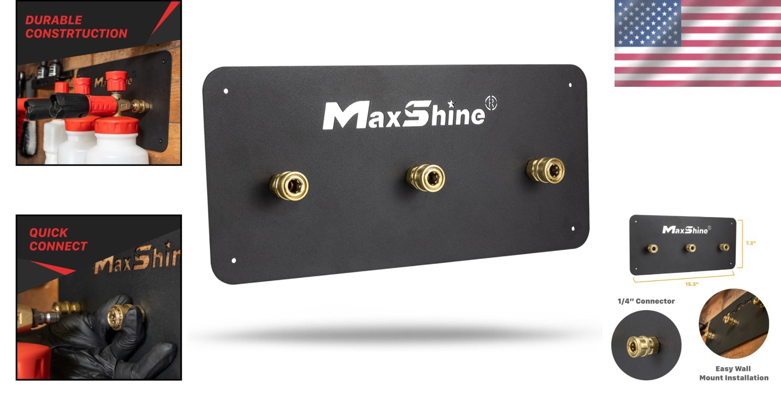 Durable Metal Wall Organizer for Foam Cannons – Holds 3 Quick Connects Securely