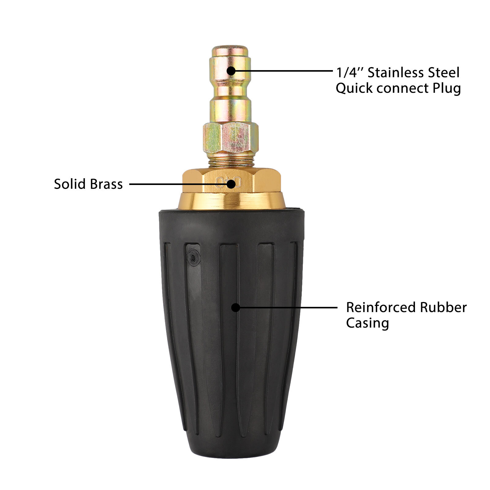 1/4″ High Pressure Pressure Washer 3000 PSI Turbo Spray Nozzle Rotating 4.0 GPM