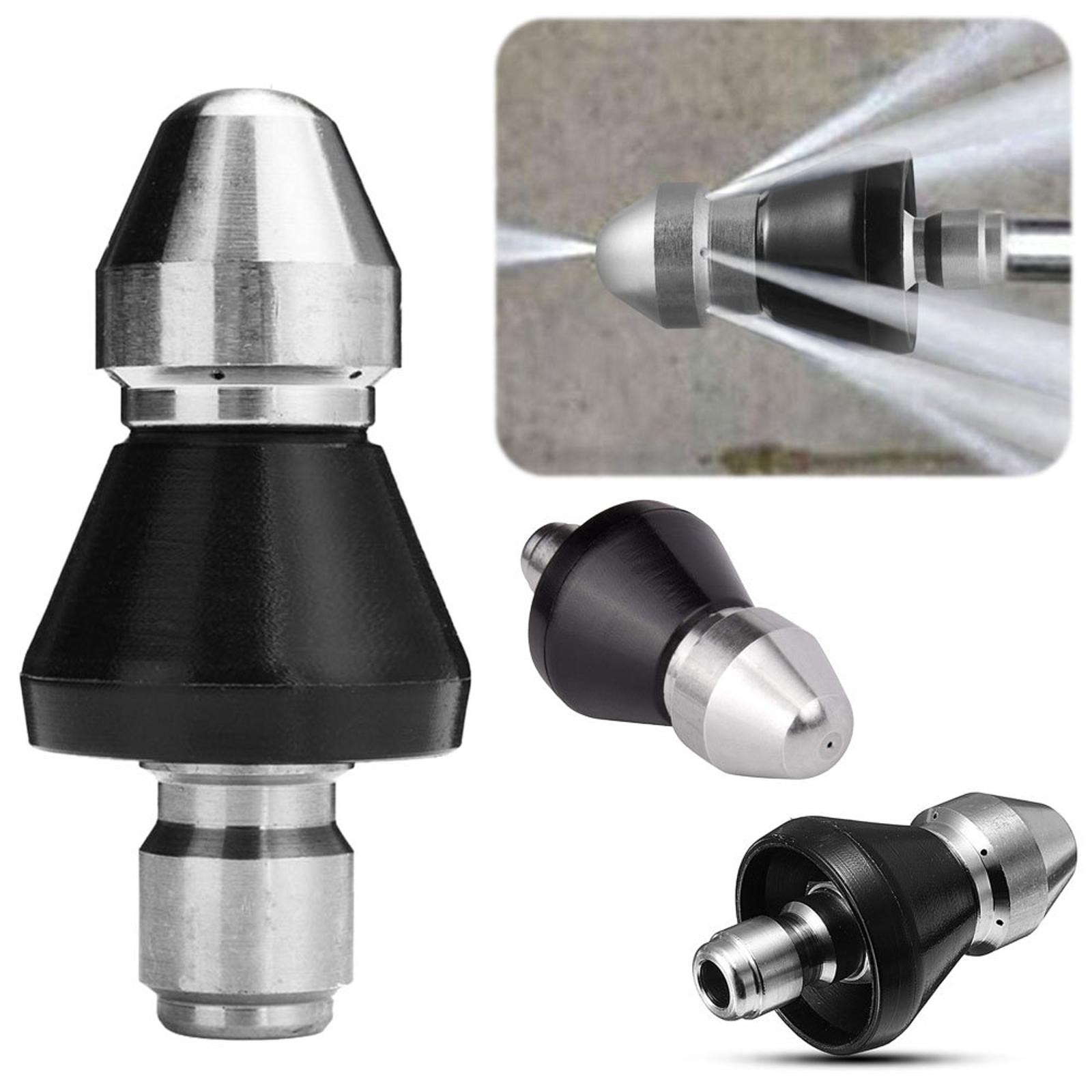 1Pc Pressure Washer Drain Cleaning Jetter Pipe Nozzle Sewer Hose 1 Front 6 Rear