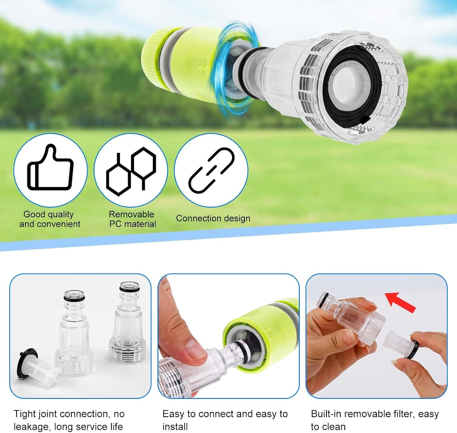 5pcs Pressure Washer Garden Hose Adapter, Pressure Washer Water Filter Pressure