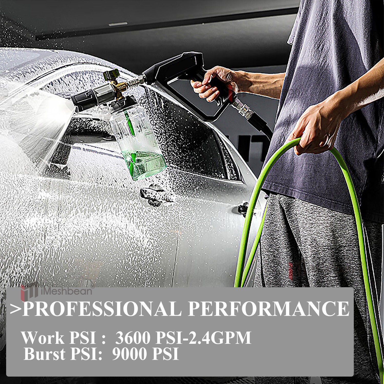 50FT 3600PSI Replacement High Pressure Power Washer Hose-3/8″ Swivel QC Flexible