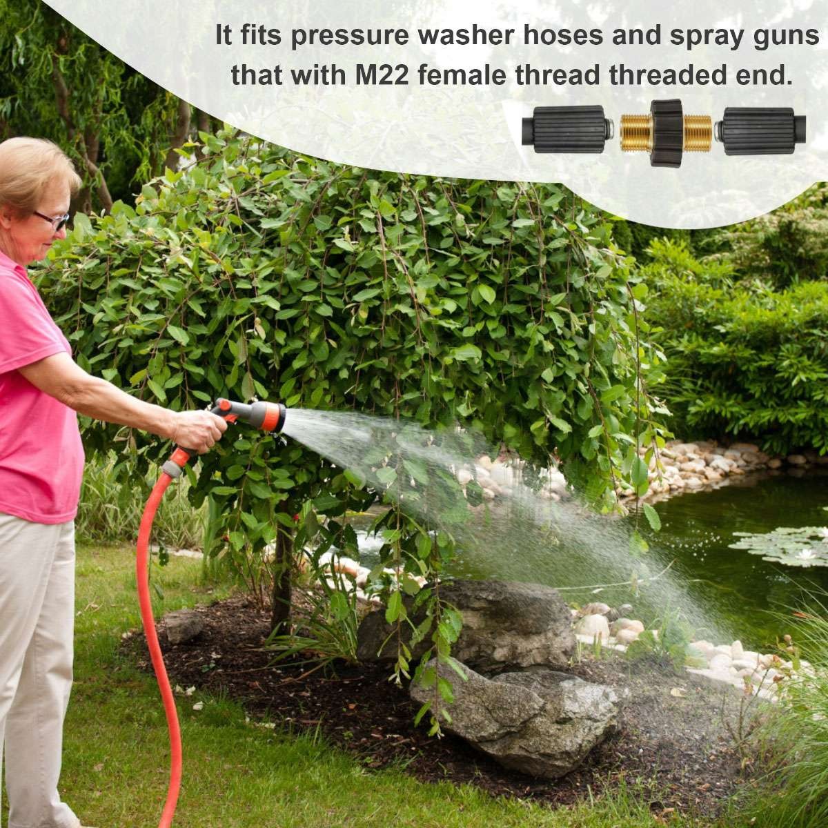 M22-14mm Quick Connect Hose Adapter 5000PSI Pressure Washer Connector Fitting