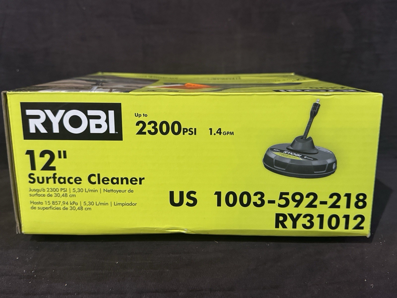 RYOBI 12 in. 2,300 PSI Electric Pressure Washers Surface Cleaner — RY31012