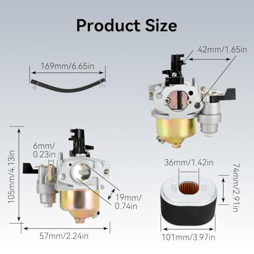 Carburetor for Northern Tool Powerhorse 212cc 6HP 3100 PSI 2.5 GPM CR950 XR950