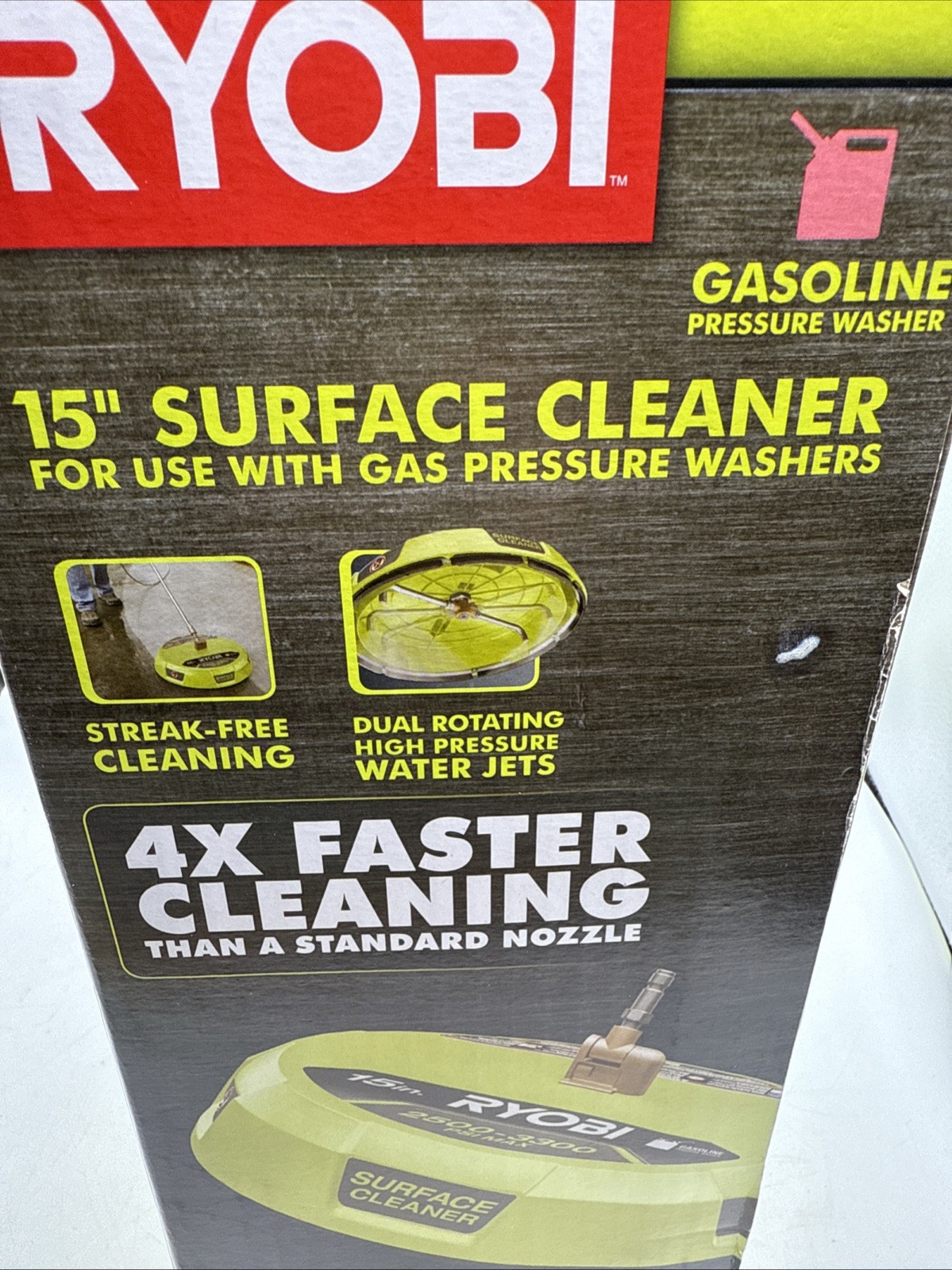 Ryobi Surface Cleaner 15 Inch for Gas Pressure Washer 1/4in Quick Connect