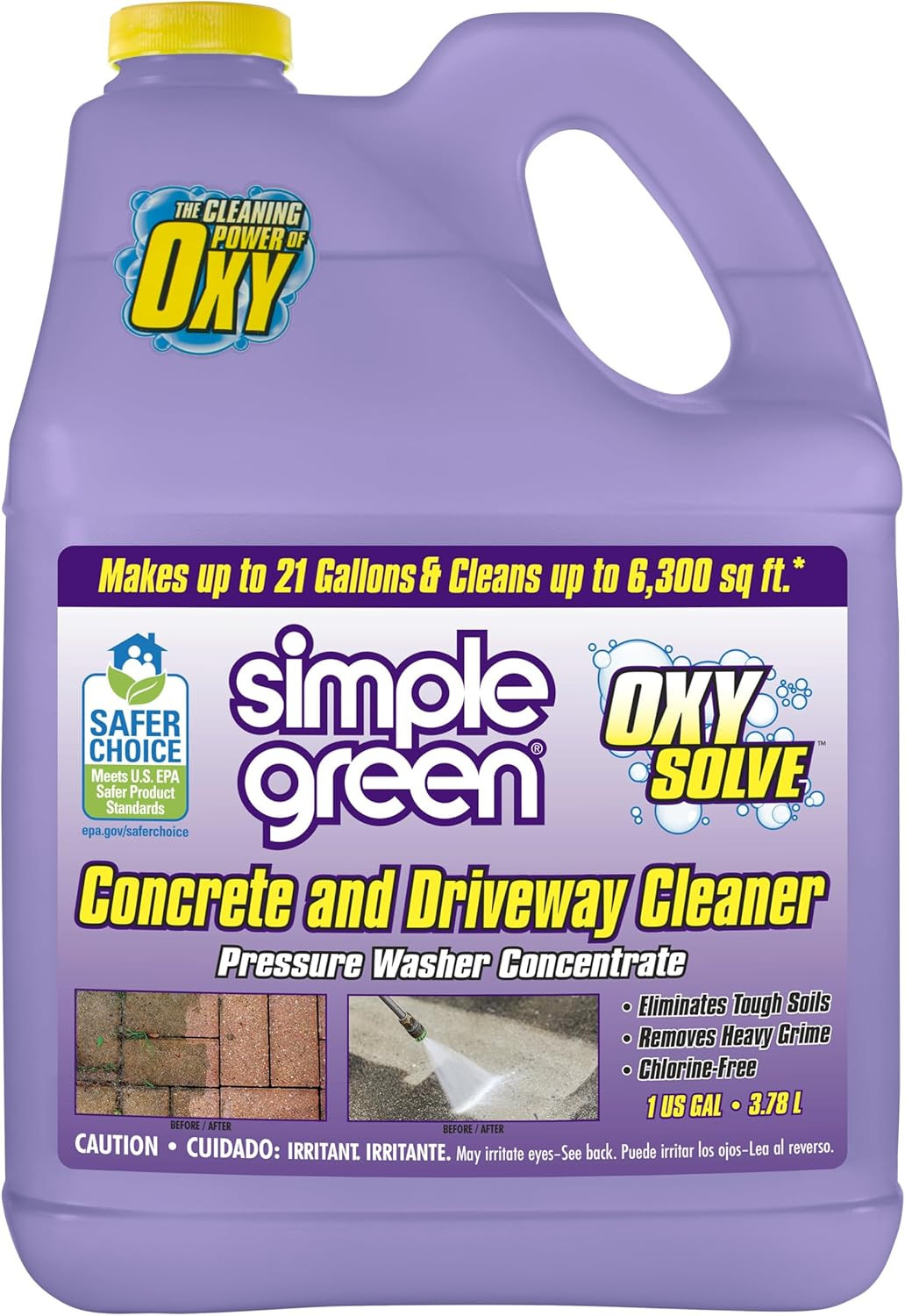 Oxy Solve Concrete and Driveway Pressure Washer Cleaner, Purple, Unscented, 128