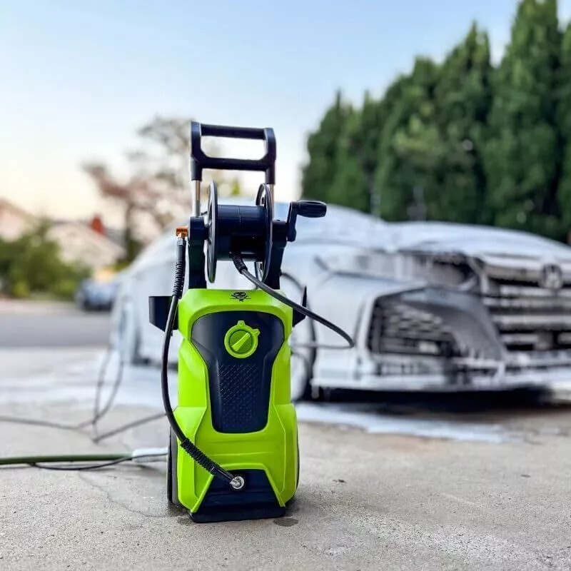 Voodoo Ride 1800W Power Pressure Washer 26ft Steel Braided Hose 4 Nozzles