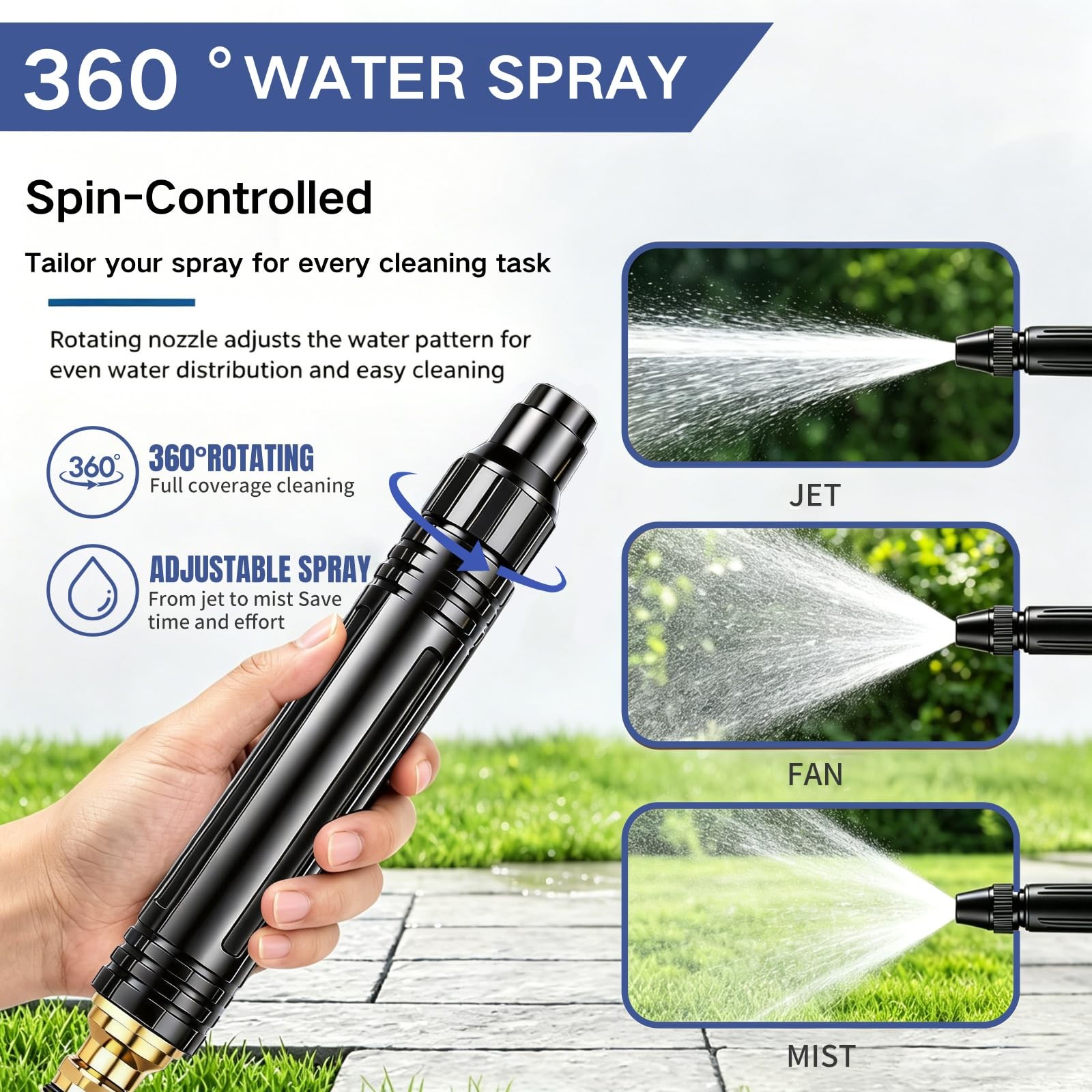 18 Pcs High Pressure Hose Nozzle, Heavy Duty Adjustable Twist Hose Nozzle Jet…