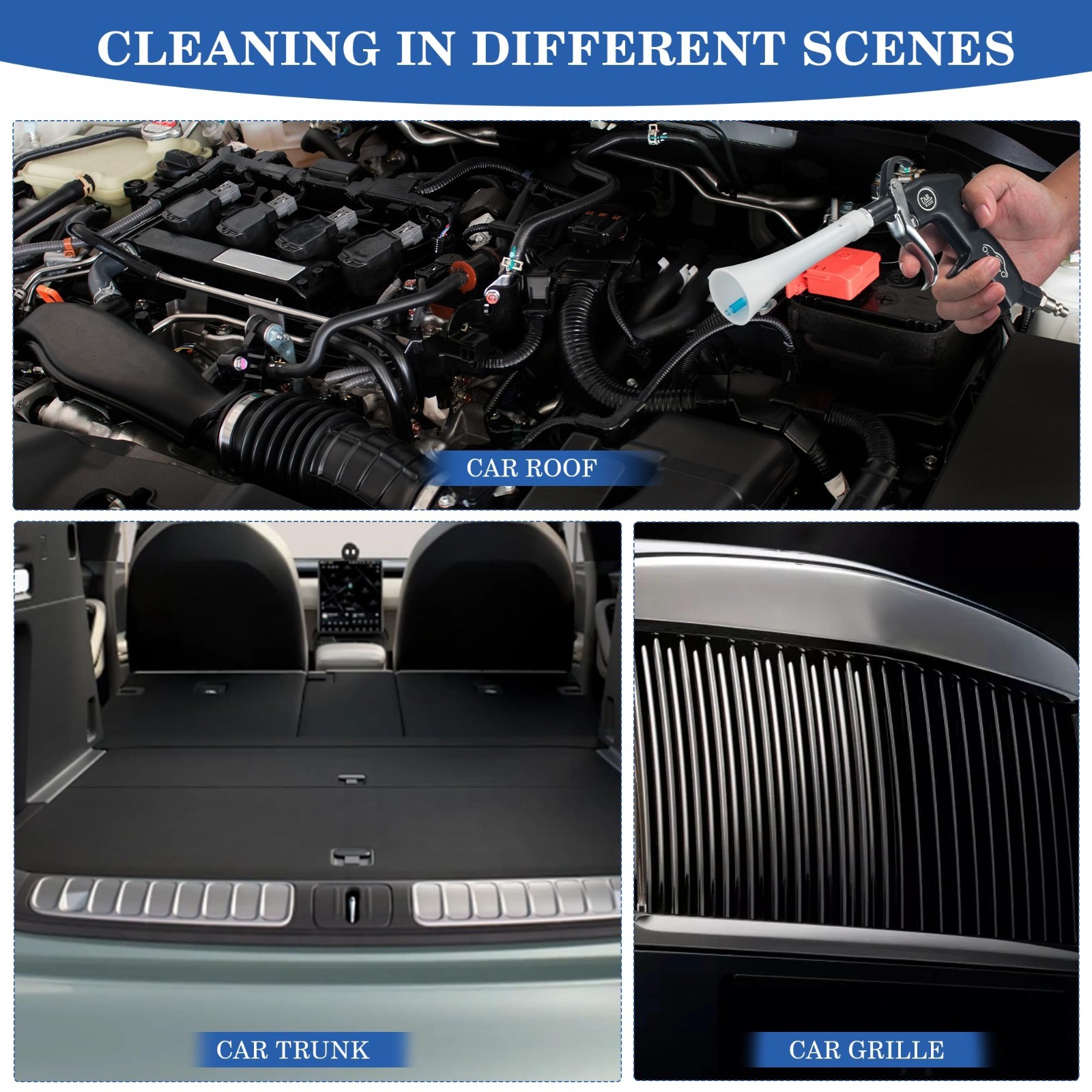 Car Cleaning Gun & Air Blower Nozzle | Teflon Coated Metal Detailing Tool